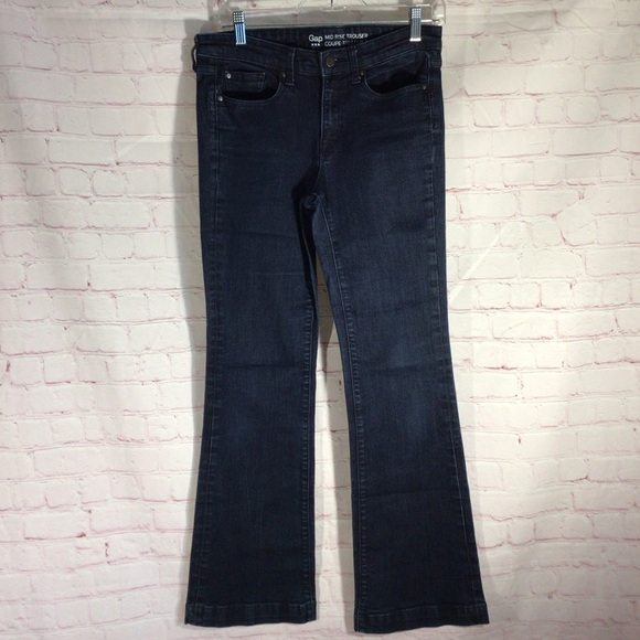 GAP Mid Rise Trouser Blue Denim Jeans - Size 6 - Picture 1 of 9